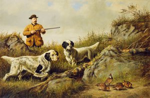 アモスF.アダムスがガスボンダーと息子を狙って撃つ、ボンダー伯爵、1887年 作： Arthur Fitzwilliam Tait