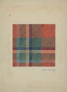 チェック柄のウールブランケット、1938年頃。 作： Arthur G. Merkley