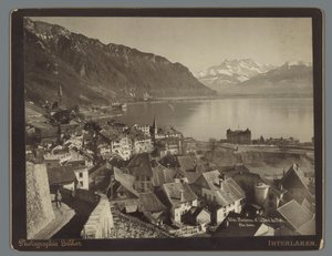 ジュネーブ湖のモントルーの景色、デンツ・デュ・ミディの距離 Montreux et la Dent du Midi (オブジェクトのタイトル) 作： Arthur Gabler
