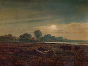 牛との月光による川の情景、1879年、1935年