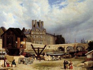 チュイルリー宮殿と王宮橋アーサー・ヘンリー・ロバーツ（1819-1900）の絵画