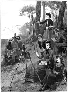 女性のスケッチクラブ、1885年。