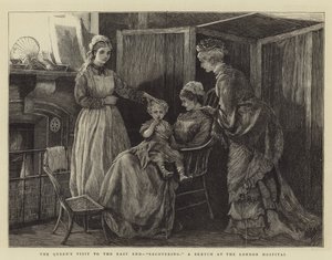 女王のイーストエンド訪問、回復、ロンドン病院でのスケッチ 作： Arthur Hopkins