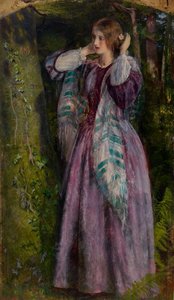 エイミー、「長い婚約」のための研究、1859 作： Arthur Hughes