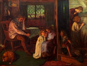 就寝時、1862 作： Arthur Hughes