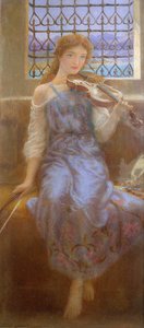 バイオリンを持つ少女 作： Arthur Hughes