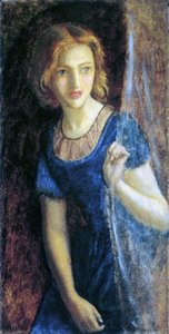 窓際のマリアナ、1865-67 作： Arthur Hughes
