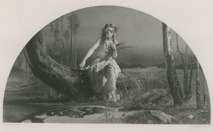 オフィーリア、ハムレット 作： Arthur Hughes