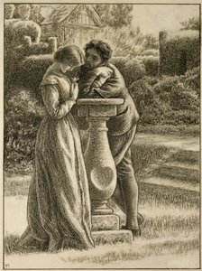 19世紀の文字盤（紙にペンとインク） 作： Arthur Hughes