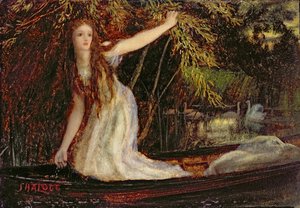 シャロットの貴婦人 作： Arthur Hughes