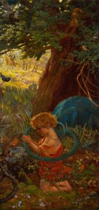レスキュー（キャンバスに油彩） 作： Arthur Hughes