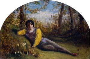 若い詩人 - 油の研究、1849 年。 作： Arthur Hughes