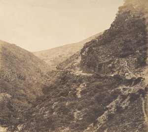 1856 年、北デボン州リントン近くのウォータースミートへの道。 作： Arthur Julius Pollock