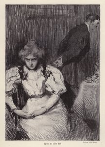 彼女がひとりのとき（リトグラフ 作： Arthur Lajos Halmi