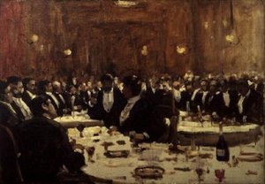 夕食時の会社の様子 作： Arthur Melville