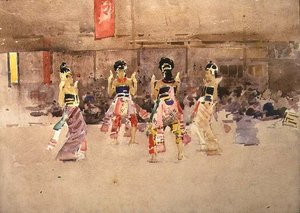 ジャワの踊り子たち（水彩・紙 作： Arthur Melville