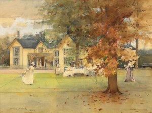 マーカスでの芝生テニスパーティー、1889 作： Arthur Melville