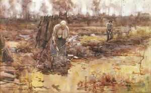 小枝採集者、グレ・シュル・ロワン 作： Arthur Melville