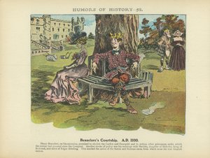 ボークレールの求婚。西暦1100年（カラーリトグラフ） 作： アーサー・モアランド