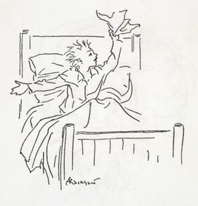 ベッドの少年 作： Arthur Rackham