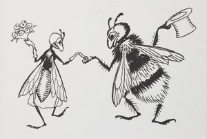 Uma mosca e uma abelha se casando. 作： Arthur Rackham