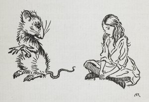 アリスとネズミ 作： Arthur Rackham
