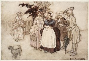 ワシントン・アーヴィングの『リップ・ヴァン・ウィンクル』から「みんな驚いていた」。1910年（カラーリトグラフ