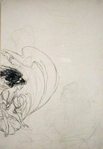 ポンプの前で（紙に鉛筆 作： Arthur Rackham