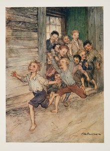 ワングトンアーヴィング（1783〜1859）のパブのThe Legend of Sleepy Hollowから、若いインプの軍団のように爆発している。 1928 作： Arthur Rackham