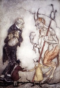 チャールズ・ディケンズ（1812-1872）作「クリスマス・テイル」、アーサー・ラッカム（1867-1939）絵 作： Arthur Rackham