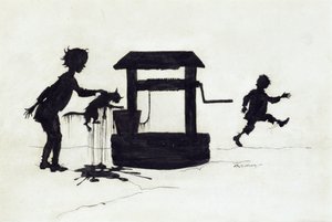 ディンドンベル、マザーグースのイラスト：古い童謡、1913年発行（ペンとインク） 作： Arthur Rackham