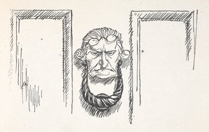 スクルージの顔のドアノッカー 作： Arthur Rackham