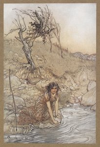 ハーミア」。 「真夏の夜の夢」の一場面。 作： Arthur Rackham