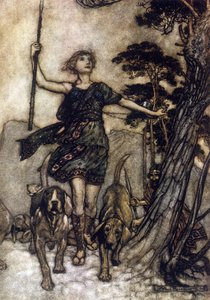 アーサー・ラッカム（1867-1939）によるウィリアム・シェイクスピア作『夏の夜の夢』の挿絵。