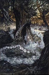 アーサー・ラッカム（1867-1939）によるウィリアム・シェイクスピア作『夏の夜の夢』の挿絵。 作： Arthur Rackham