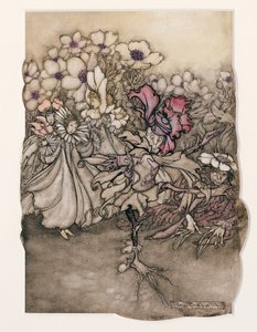 JMバリー（1860-1937）によるケンジントンガーデンズのピーターパンのイラスト1906（紙にトイレ付きのペンとインク）
