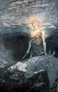 「ジークフリートと神々の黄昏」の挿絵、1924 年。 作： Arthur Rackham