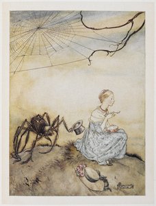 リトル・ミス・マフェット 作： Arthur Rackham