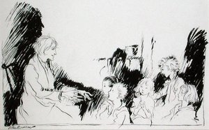 ワシントン・アーヴィング（1783-1859）の「リップ・ヴァン・ウィンクル」からの挿絵「幽霊、魔女、インディアンの長い物語」、1916年版（紙にペン＆インク 作： Arthur Rackham