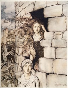 グリム兄弟による「リトルブラザー＆リトルシスターとその他の物語」のメイドマリーン、1917年 作： Arthur Rackham