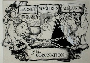 バーニー・マグワイア氏による戴冠式の説明、トーマス・インゴールドビー著「The Ingoldsby Legends or Mirth and Marvels」（1898年発行）の挿絵（紙にペンとインク）。