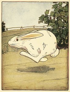 ピーターは走るのをやめない」（『ピーターラビット物語』より1916年（カラーリトグラフ版 作： Arthur Rackham