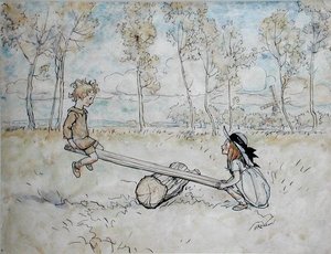 See, Saw, Margery Daw 作： Arthur Rackham