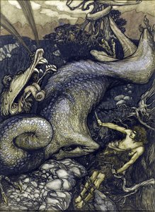 Siegfried le tueur de dragon - Sigurd the Dragon Slayer par Rackham, Arthur (1867-1939) 作： Arthur Rackham