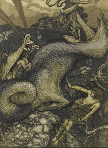 シグルドザドラゴンスレイヤー、1901 作： Arthur Rackham