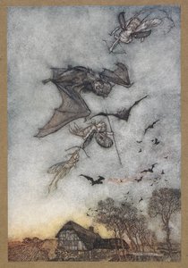 Some war with vere-mice for their leathern wings