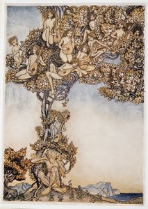 時々、千の響き渡る楽器が私の耳の周りをうなります。 1926 作： Arthur Rackham