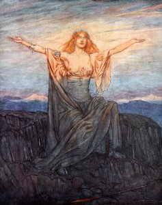 「太陽よ、よろしく！ 万歳、光よ！ あられ、栄光の日!」、1924 年。 作： Arthur Rackham