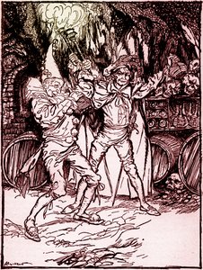 エドガー・アラン・ポーの「アモンティリャードの樽」。 作： Arthur Rackham