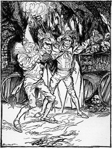 エドガー・アラン・ポーの「アモンティリャードの樽」。 作： Arthur Rackham